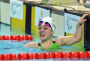 2 May 2016; Nicole Turner, age 13, Co. Laois, celebrates as she wins a European Silver medal in the 200m Individual Medley SM6 Final. IPC European Open Swim Championships. Funchal, Portugal. Picture credit: Carlos Rodrigues / SPORTSFILE