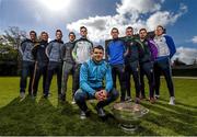 9 May 2016; In attendance at the launch of the 2016 Leinster GAA Senior Championships are footballers, from left, Laois' Donal Kingston, Offaly's Alan Mulhall, Carlow's Darragh Foley, Louth's Adrian Reid, Kildare's Eoin Doyle, Dublin's Kevin McManamon, Wicklow's John McGrath, Meath's Donal Keogan, Wexford's Brian Malone, Longford's Paddy Collum. Pearse Museum, Rathfarnham, Dublin. Picture credit: Ramsey Cardy / SPORTSFILE