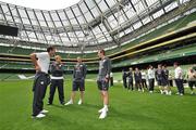 27 May 2010; A general view of  Republic of Ireland players during the squad's first visit to the new Aviva Stadium. Aviva Stadium, Lansdowne Road, Dublin. Picture credit: David Maher / SPORTSFILE