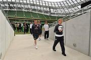 27 May 2010; Republic of Ireland's Robbie Keane and Damien Duff during the squad's first visit to the new Aviva Stadium. Aviva Stadium, Lansdowne Road, Dublin. Picture credit: David Maher / SPORTSFILE