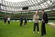 27 May 2010; Republic of Ireland manager Giovanni Trapattoni with FAI Chief Executive John Delaney during the squad's first visit to the new Aviva Stadium. Aviva Stadium, Lansdowne Road, Dublin. Picture credit: David Maher / SPORTSFILE