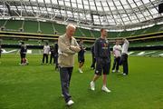 27 May 2010; Republic of Ireland manager Giovanni Trapattoni with captain Robbie Keane during the squad's first visit to the new Aviva Stadium. Aviva Stadium, Lansdowne Road, Dublin. Picture credit: David Maher / SPORTSFILE