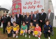 28 May 2010; Local and national committee members along with former Derry footballer Anthony Tohill, Uachtarán CLG Criostóir Ó Cuana, Pat Quill, President, Cumann Peil Gael na mBan, and local players at the launch of Féile Peil na nÓg, sponsored by Coca Cola. Free Derry Corner, Derry City. Picture credit: Oliver McVeigh / SPORTSFILE