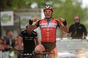 28 May 2010; John Degenkolb, Team Thuringer Energie, celebrates winning Stage 6 of the FBD Insurance Ras. FBD Insurance Ras, Stage 6, Carrick-on-Suir - Gorey. Picture credit: Stephen McCarthy / SPORTSFILE