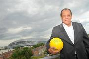 28 May 2010; Carlos Alberto Torres, captain of the 1970 Brazil World Cup winning team, was in Dublin to launch the Pele Goals for Life Cup competition on behalf of his great friend which will benefit the Little Prince Hospital in Curitiba, Brazil, and the New Children's Hospital of Ireland. The idea is to attract 100 teams from across Ireland to enter a National 5 a side competition and in the process raise funding to benefit both hospitals. The competition’s winning team will travel on a trip of a lifetime to the cradle of football, Brazil, to be guests of the legendary Pele at a Santos game at the famous Vila Belmiro Stadium. The winners will also visit the Little Prince Hospital and also have the opportunity to play a 5 a side game in Santos and Rio de Janeiro. Pictured at the launch is Carlos Alberto Torres. D4 Berkeley Hotel, Ballsbridge, Dublin. Picture credit: Brian Lawless / SPORTSFILE