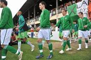 28 May 2010; Greg Cunningham, Republic of Ireland, walks out on his debut against Algeria. Friendly International, Republic of Ireland v Algeria, RDS, Ballsbridge, Dublin. Picture credit: David Maher / SPORTSFILE