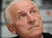 29 May 2010; Republic of Ireland manager Giovanni Trapattoni speaking during a  press conference after their International Friendly against Algeria. Clarion Hotel, Dublin Airport, Dublin. Photo by Sportsfile