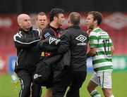 29 May 2010; A row breaks out between Anto Murphy, Bohemians, and Sean O'Connor, Shamrock Rovers, after the game. Airtricity League Premier Division, Bohemians v Shamrock Rovers, Dalymount Park, Dublin. Photo by Sportsfile