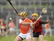 29 May 2010; Philip Kirk, Armagh, in action against Eoin Clarke, Down. Ulster GAA Hurling Senior Championship Quarter-Final, Down v Armagh, Casement Park, Belfast. Picture credit: Oliver McVeigh / SPORTSFILE