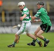 29 May 2010; Stephen Casey, Shamrocks, in action against Cronan Dooley, Lucan Sarsfields. Leinster Club league final, Shamrocks v Lucan Sarsfields, Nowlan Park, Kilkenny. Picture credit: Ray McManus / SPORTSFILE