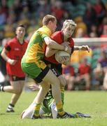 30 May 2010; Jerome Johnston, Down, in action against Luke Keeney, Donegal. ESB Ulster GAA Football Minor Championship Quarter-Final, Donegal v Down, Mac Cumhail Park, Ballybofey, Co. Donegal. Picture credit: Oliver McVeigh / SPORTSFILE