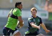 3 May 2016; Connacht's Bundee Aki in action against Kieran Marmion during squad training. Connacht Rugby Squad Training. Sportsground, Galway. Picture credit: David Maher / SPORTSFILE