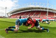 3 May 2016; Munster's Sean O'Connor and Tommy O'Donnell in action during squad training. Munster Rugby Squad Training. Thomond Park, Limerick. Picture credit: Diarmuid Greene / SPORTSFILE