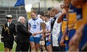 1 May 2016; President of Ireland Michael D Higgins is introduced to the Waterford team by their captain Kevin Moran. Allianz Hurling League Division 1 Final, Clare v Waterford. Semple Stadium, Thurles, Co. Tipperary. Picture credit: Piaras Ó Mídheach / SPORTSFILE