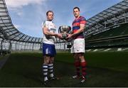 4 May 2016; Cork Constitution captain James Ryan, left, and Clontarf captain Ben Reilly in attendance at an Ulster Bank League Division 1A Final press conference. Aviva Stadium, Lansdowne Road, Dublin. Picture credit: David Maher / SPORTSFILE