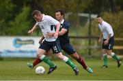 4 May 2016; Gerry Walsh, Republic of Ireland, in action against Jessy Trinite, France. Defence Forces European Championships Qualifier, Republic of Ireland v France. Mervue Park, Galway. Picture credit: Diarmuid Greene / SPORTSFILE