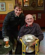 4 May 2016; Aviva's FAI Junior Cup Ambassador, Kevin Kilbane with Pike Rovers supporter Clem O'Shaughnessy during AVIVA's Junior Cup Community Day ahead of the FAI Junior Cup Final on the 14th May at Aviva Stadium. Aviva's FAI Junior Cup Ambassador, Kevin Kilbane, was joined by Irish band Na Fianna as he visited the communities of both Finalists, Pike Rovers in Limerick and Sheriff YC in north inner city Dublin today #RoadToAviva  Picture credit: Piaras Ó Mídheach / SPORTSFILE