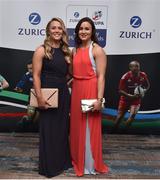 4 May 2016; Ashleigh Baxter and Louise Galvin from the Ireland Ladies 7's team, in attendance at the Zurich IRUPA Rugby Player Awards 2016. Hilton by Double Tree, Dublin. Picture credit: Matt Browne / SPORTSFILE