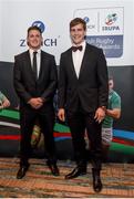 4 May 2016; In attendance at the Zurich IRUPA Rugby Player Awards is Ulster's Craig Gilroy, left, and Andrew Trimble. Hilton by Double Tree, Ballsbridge, Dublin. Picture credit: Ramsey Cardy / SPORTSFILE