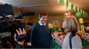 4 May 2016; Aviva's FAI Junior Cup Ambassador Kevin Kilbane is interviewed by Ger Treacy during AVIVA's Junior Cup Community Day in Pike Rovers clubhouse ahead of the FAI Junior Cup Final on the 14th May at Aviva Stadium. Aviva's FAI Junior Cup Ambassador, Kevin Kilbane, was joined by Irish band Na Fianna as he visited the communities of both Finalists, Pike Rovers in Limerick and Sheriff YC in north inner city Dublin today #RoadToAviva  Picture credit: Piaras Ó Mídheach / SPORTSFILE