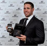 4 May 2016; Leinster's Isaac Boss with the Vodafone Medal of Excellence award at the Zurich IRUPA Rugby Player Awards 2016. Hilton by Double Tree, Dublin. Picture credit: Matt Browne / SPORTSFILE