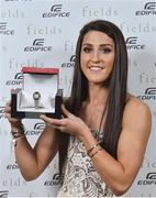 4 May 2016; Amee-Leigh Murphy Crowe with the Women's Sevens Player of the Year Award at the Zurich IRUPA Rugby Player Awards 2016. Hilton by Double Tree, Dublin. Picture credit: Matt Browne / SPORTSFILE