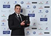 4 May 2016; Munster and Ireland's CJ Stander with the Zurich IRUPA Players' Player of the Year 2016 Award at the Zurich IRUPA Rugby Player Awards 2016. Hilton by Double Tree, Dublin. Picture credit: Matt Browne / SPORTSFILE
