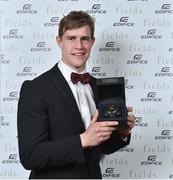4 May 2016; Andrew Trimble whi accepted the Volkswagen Try of the Year award, on behalf of Jamie Heaslip, at the Zurich IRUPA Rugby Player Awards 2016. Hilton by Double Tree, Dublin. Picture credit: Matt Browne / SPORTSFILE