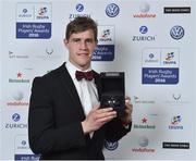 4 May 2016; Andrew Trimble whi accepted the Volkswagen Try of the Year award, on behalf of Jamie Heaslip, at the Zurich IRUPA Rugby Player Awards 2016. Hilton by Double Tree, Dublin. Picture credit: Matt Browne / SPORTSFILE