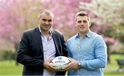 4 May 2016; The Zurich IRUPA Players' Player of the Year, Munster and Ireland's CJ Stander with Omar Hassanein, CEO, IRUPA. Herbert Park, Dublin. Picture credit: Ramsey Cardy / SPORTSFILE