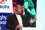 4 May 2016; Omar Hassanein, CEO, IRUPA speaking at the Zurich IRUPA Rugby Player Awards. Hilton by Double Tree, Ballsbridge, Dublin. Picture credit: Ramsey Cardy / SPORTSFILE