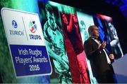 4 May 2016; Omar Hassanein, CEO, IRUPA speaking at the Zurich IRUPA Rugby Player Awards. Hilton by Double Tree, Ballsbridge, Dublin. Picture credit: Ramsey Cardy / SPORTSFILE
