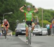 29 May 2010; Mark Cassidy, An Post Sean Kelly team, celebrates winning Stage 7, into Kilcullen, Co. Kildare. FBD Insurance Ras, Stage 7, Gorey - Kilcullen. Picture credit: Stephen McCarthy / SPORTSFILE