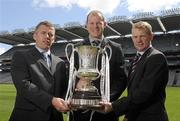 1 June 2010; At the announcement of the Irish Daily Mail and TG4 as Broadcasting and Team Partners of the International Rules Series are Anthony Tohill, Ireland International Rules Team Manager, with backroom staff Seán Óg de Paor, left, and Kevin O'Brien, right. Croke Park, Dublin. Photo by Sportsfile
