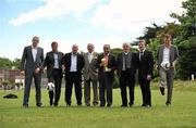 1 June 2010; Richard Sadlier, Ronnie Whelan, Liam Brady, Bill O' Herlihy, Ossie Ardiles, Eamon Dunphy, Darragh Maloney and Dietmar Hamann at the launch of RTÉ Sport’s 2010 FIFA World Cup Coverage. RTÉ, Donnybrook, Dublin. Picture credit: Barry Cregg / SPORTSFILE