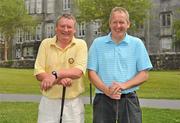 28 May 2010; Waterford hurling selector Pat Bennett, left, and Bernard Cullinane from Ballysaggart GAA Club after finishing their rounds. FBD All-Ireland GAA Golf Challenge 2010 - Munster Final, Dromoland Castle Golf and Country Club, Newmarket-On-Fergus, Co. Clare. Picture credit: Diarmuid Greene / SPORTSFILE