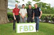 28 May 2010; Pictured, from left to right, Francis McInerney, Clare footballer David Tubridy, Tim Killeen and Pat Hanrahan from Doonbeg and Dooneen GAA Clubs, Co. Clare. FBD All-Ireland GAA Golf Challenge 2010 - Munster Final, Dromoland Castle Golf and Country Club, Newmarket-On-Fergus, Co. Clare. Picture credit: Diarmuid Greene / SPORTSFILE