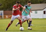 6 May 2016; Mark Timlin, St Patrick's Athletic, in action against Aaron McEneff, Derry City. SSE Airtricity League, Premier Division, St Patrick's Athletic v Derry City. Richmond Park, Dublin. Picture credit: David Maher / SPORTSFILE