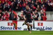7 May 2016; Francis Saili, Munster, on his way to scoring his side's first try. Guinness PRO12, Round 22, Munster v Scarlets. Thomond Park, Limerick. Picture credit: Diarmuid Greene / SPORTSFILE