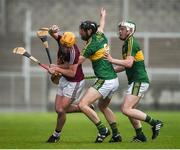 7 May 2016; Alan McGrath of Westmeath in action against Darren Dinneen, centre, and Daniel Collins of Kerry during the Leinster GAA Hurling Championship Round 2 Qualifier, Kerry v Westmeath, at Austin Stack Park in Tralee, Co. Kerry. Picture credit: Ray McManus / SPORTSFILE