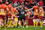 7 May 2016; Rory Scannell, Munster, is congratulated by team-mate Conor Murray after scoring his side's second try. Guinness PRO12, Round 22, Munster v Scarlets. Thomond Park, Limerick. Picture credit: Diarmuid Greene / SPORTSFILE