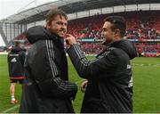 7 May 2016; Munster's Dave Foley and Conor Murray after the game. Guinness PRO12, Round 22, Munster v Scarlets. Thomond Park, Limerick. Picture credit: Diarmuid Greene / SPORTSFILE