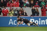 7 May 2016; Ronan O'Mahony, Munster, scores his side's third try. Guinness PRO12, Round 22, Munster v Scarlets. Thomond Park, Limerick. Picture credit: Diarmuid Greene / SPORTSFILE