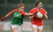 7 May 2016; Hannah Looney, Cork, in action against Carol Hegarty, Mayo. Lidl Ladies Football National League, Division 1, Final, Mayo v Cork. Parnell Park, Dublin. Picture credit: Piaras Ó Mídheach / SPORTSFILE