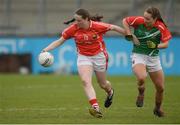 7 May 2016; Áine O'Sullivan, Cork, in action against Leona Ryder, Mayo. Lidl Ladies Football National League, Division 1, Final, Mayo v Cork. Parnell Park, Dublin. Picture credit: Piaras Ó Mídheach / SPORTSFILE
