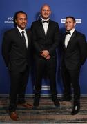 7 May 2016; Leinster captain Isa Nacewa, left, Hayden Triggs, centre, and Isaac Boss pictured at the Leinster Rugby Awards Ball. DoubleTree by Hilton, Leeson Street Upper, Dublin 4. Picture credit: Stephen McCarthy / SPORTSFILE