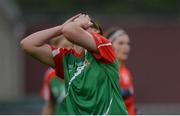 7 May 2016; Rachel Kearns, Mayo, reacts after a missed goal chance. Lidl Ladies Football National League, Division 1, Final, Mayo v Cork. Parnell Park, Dublin. Picture credit: Piaras Ó Mídheach / SPORTSFILE