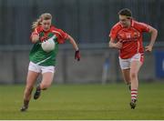 7 May 2016; Fiona McHale, Mayo, in action against Hannah Looney, Cork. Lidl Ladies Football National League, Division 1, Final, Mayo v Cork. Parnell Park, Dublin. Picture credit: Piaras Ó Mídheach / SPORTSFILE