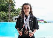 7 May 2016; Nicole Turner, Portarlington, Co. Laois, with her one bronze medal and two silvers. IPC European Open Swim Championships. Funchal, Portugal. Picture credit: Carlos Rodrigues / SPORTSFILE