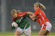 7 May 2016; Cora Staunton, Mayo, in action against Bríd Stack, Cork. Lidl Ladies Football National League, Division 1, Final, Mayo v Cork. Parnell Park, Dublin. Picture credit: Piaras Ó Mídheach / SPORTSFILE